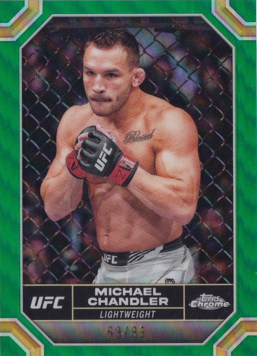 Michael Chandler 2024 Topps Chrome UFC Base #136 Green Refractor