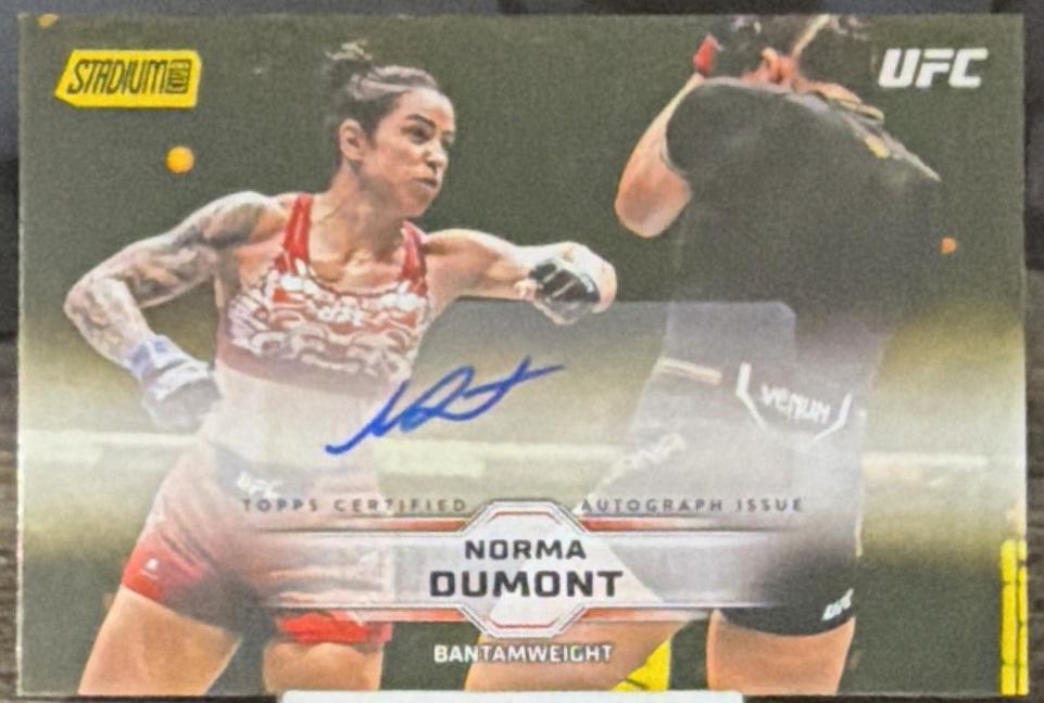 Norma Dumont 2025 Topps Stadium Club UFC Chrome Autographs #CAS-NDT Orange