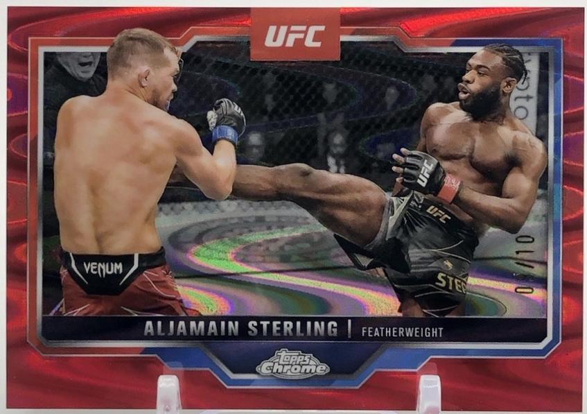 Aljamain Sterling 2025 Topps Chrome UFC Base #64 Red Refractor
