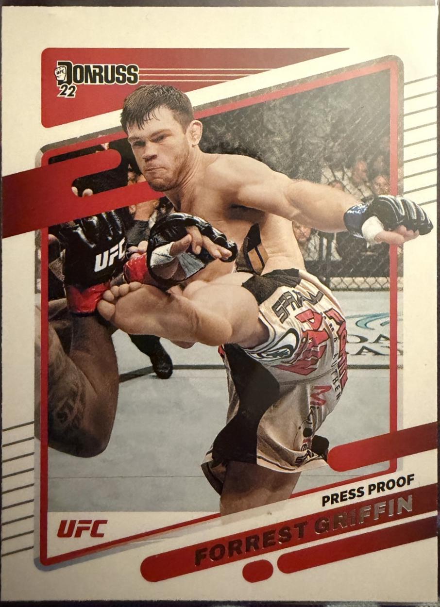 Forrest Griffin 2022 Panini Donruss UFC Base #180 Press Proof Purple