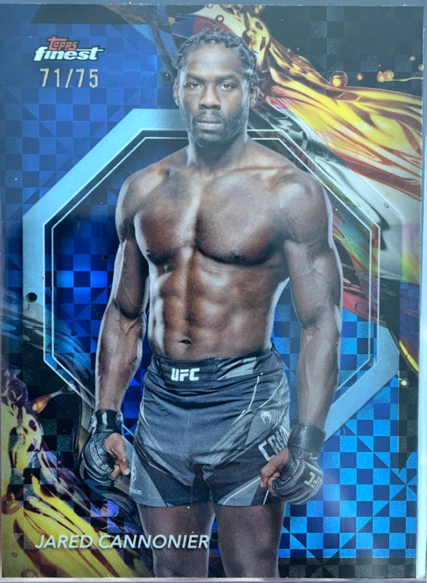 Jared Cannonier 2024 Topps Finest UFC Base Uncommon #149 Blue Checkerboard Refractor