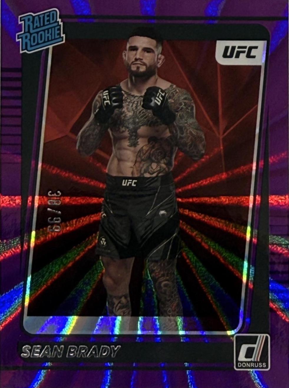 Sean Brady 2022 Panini Donruss UFC Base #214 Purple Laser