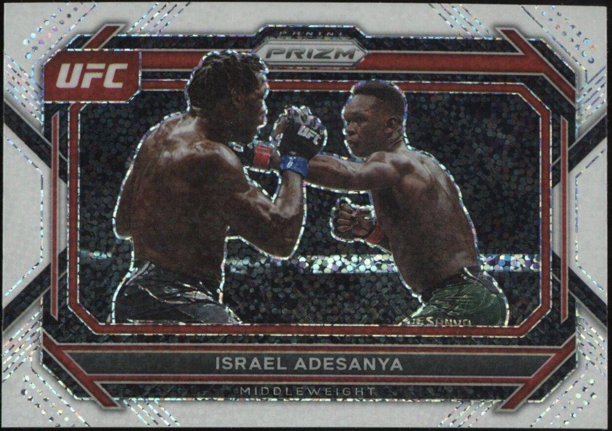 Israel Adesanya 2023 Panini Prizm UFC Base #82 White Sparkle