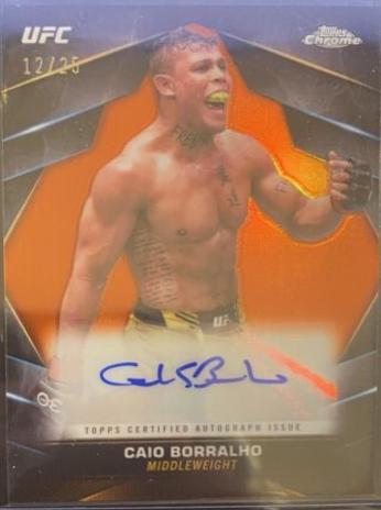 Caio Borralho 2024 Topps Chrome UFC Chrome Veteran Autographs #CVA-CBO Orange Refractor