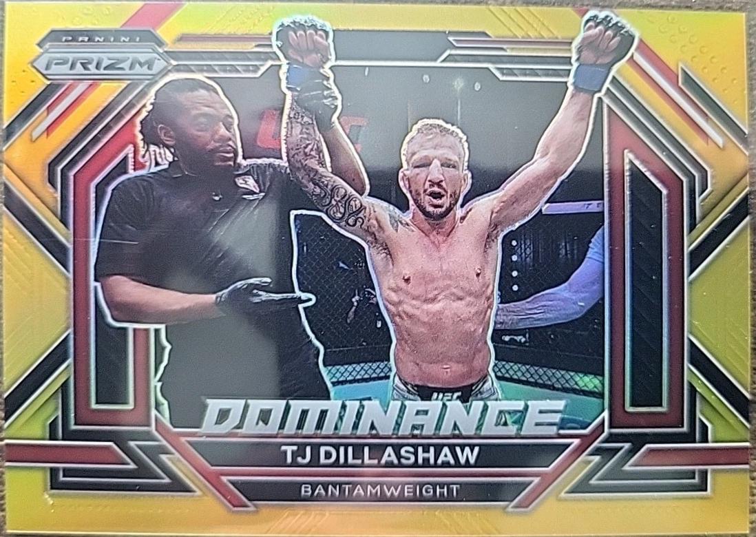 TJ Dillashaw 2023 Panini Prizm UFC Dominance #24 Gold