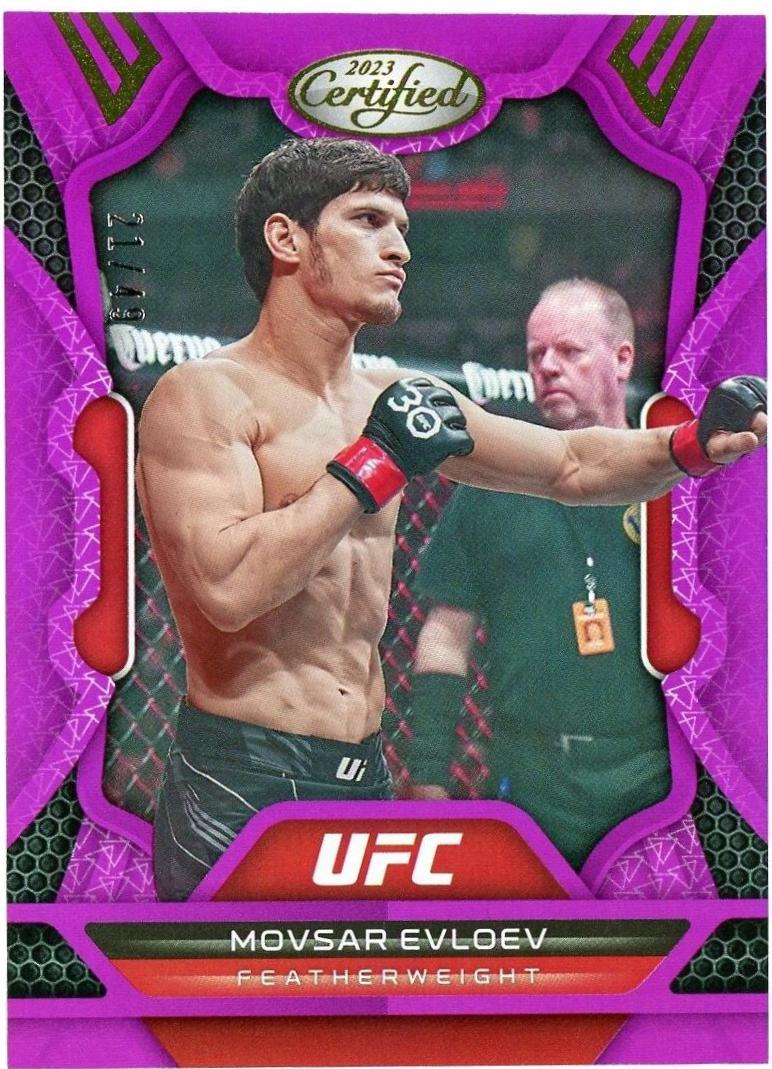Movsar Evloev 2023 Panini Chronicles UFC Base Certified #229 Purple
