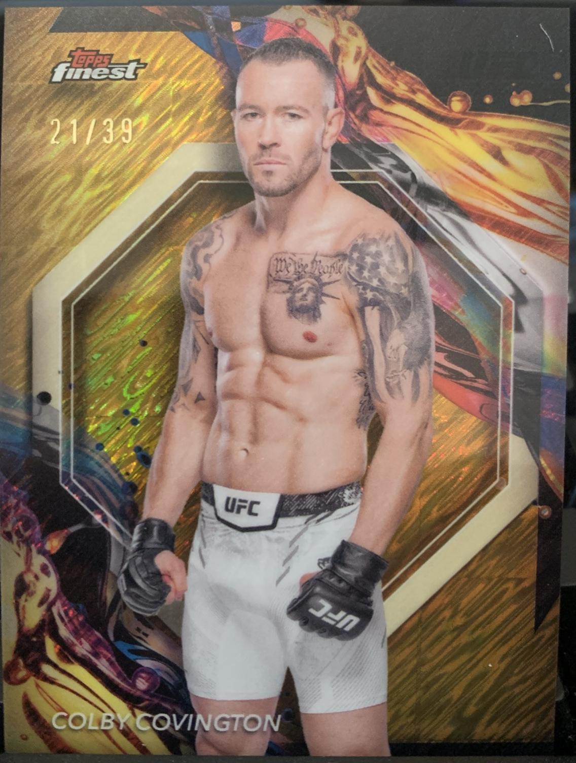 Colby Covington 2024 Topps Finest UFC Base Uncommon #107 Gold Shimmer Refractor