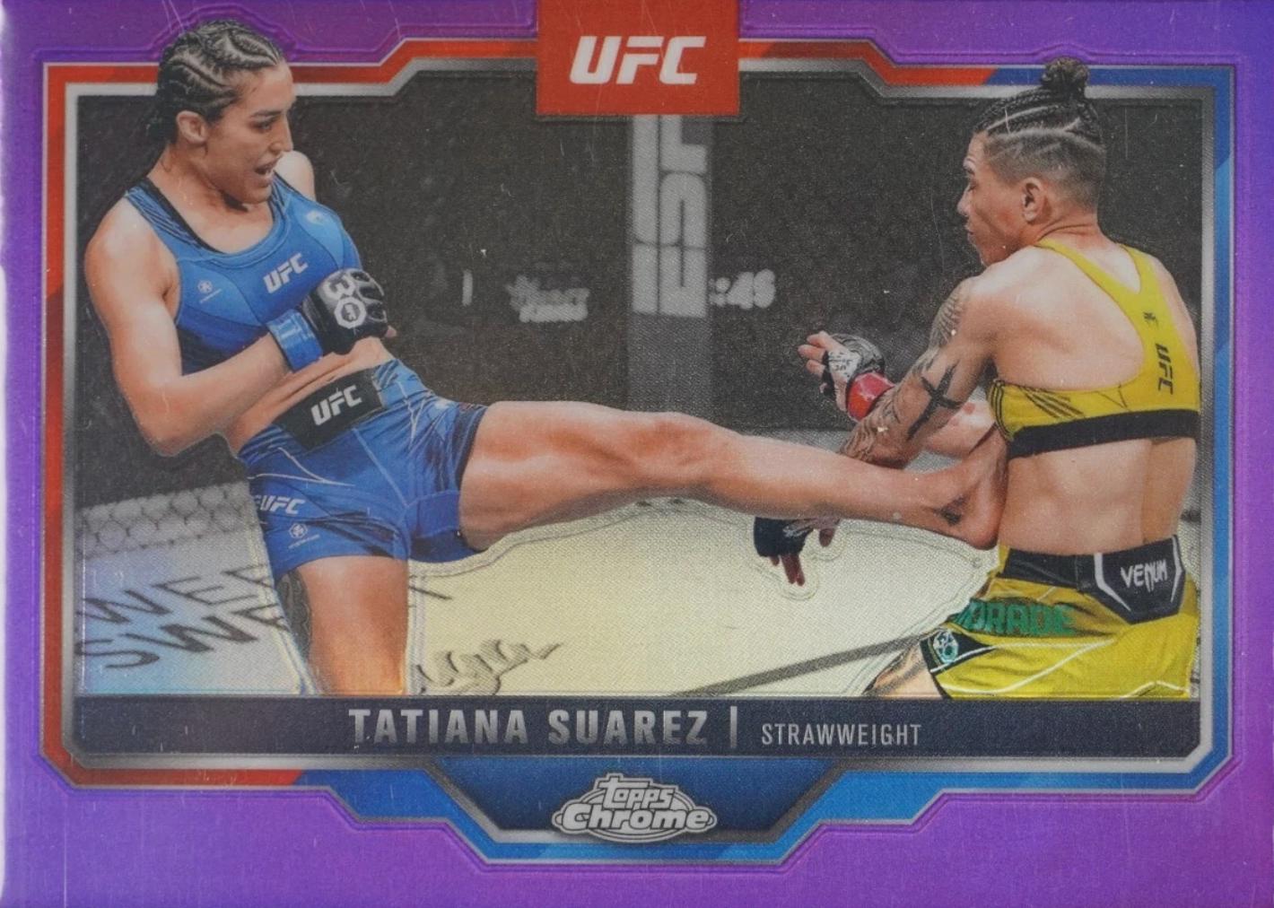 Tatiana Suarez 2025 Topps Chrome UFC Base #72 Purple Refractor