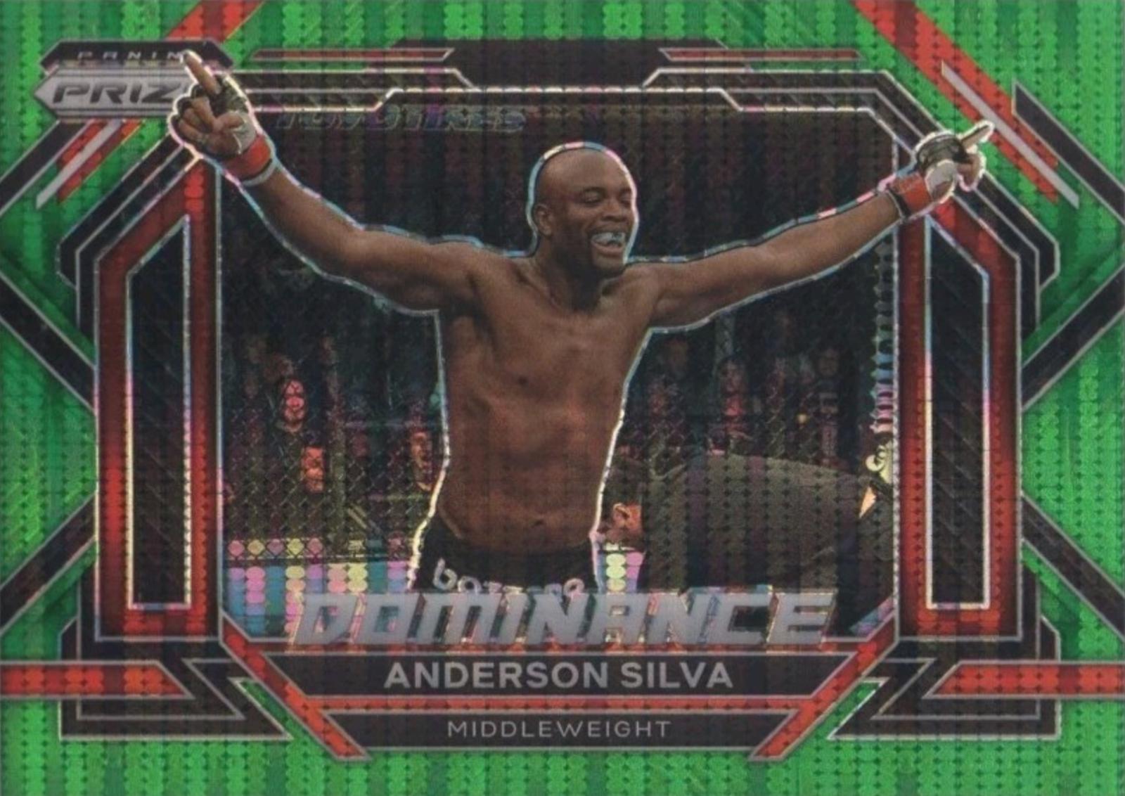 Anderson Silva 2023 Panini Prizm UFC Dominance #25 Green Pulsar