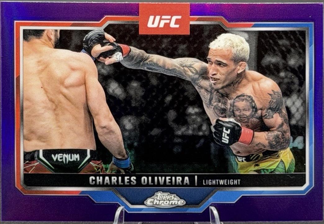 Charles Oliveira 2025 Topps Chrome Sapphire UFC Base Sapphire #54 Purple Sapphire