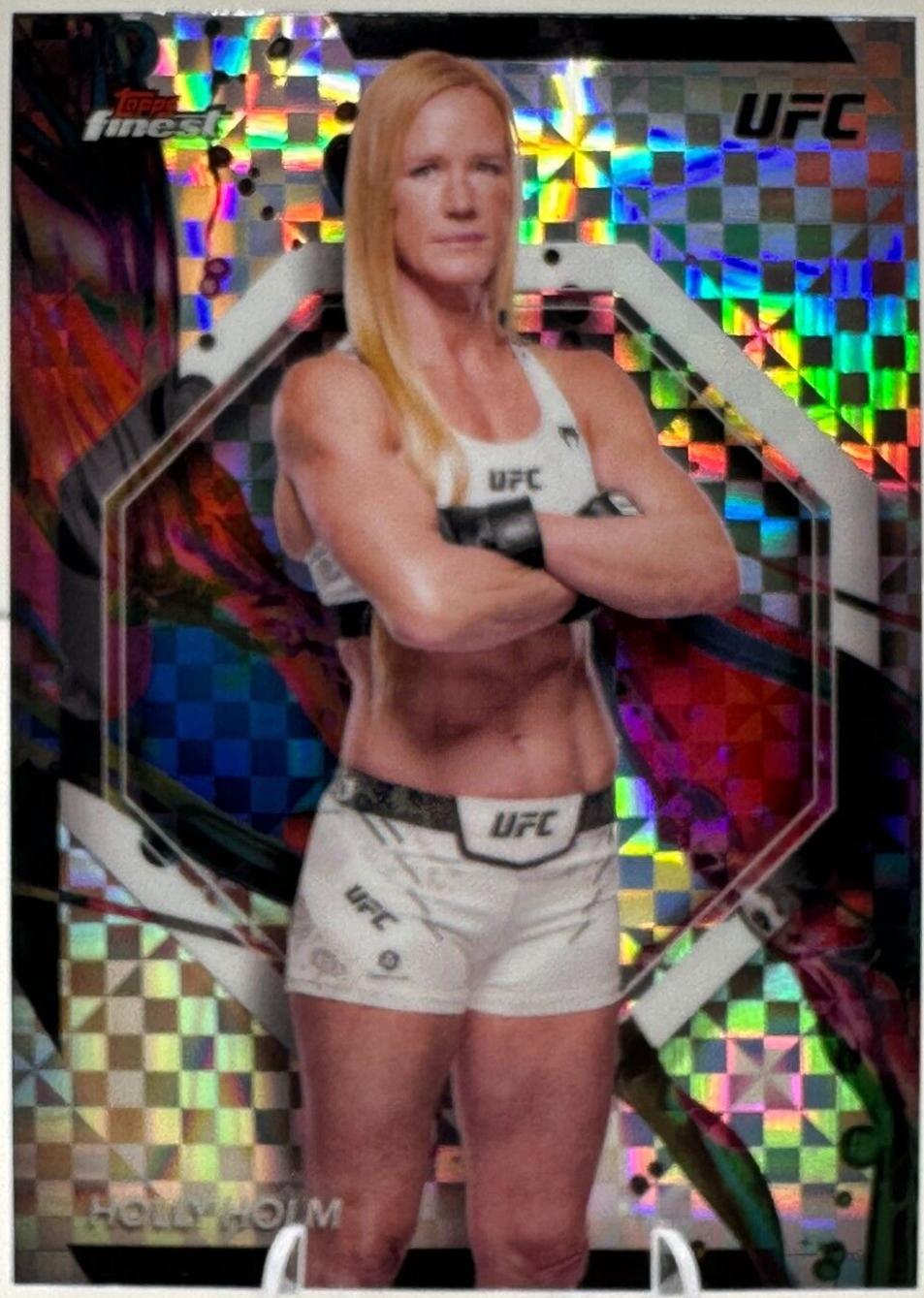 Holly Holm 2024 Topps Finest UFC Base Common #94 Checkerboard Refractor