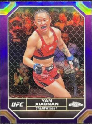 Yan Xiaonan 2024 Topps Chrome UFC Base #198 Purple Refractor