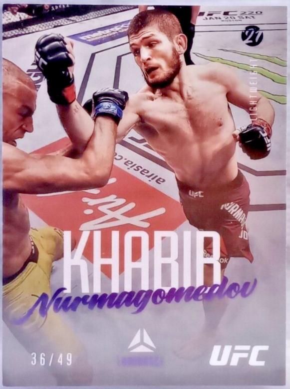 Khabib Nurmagomedov 2021 Panini Chronicles UFC Base Luminance #54 Purple