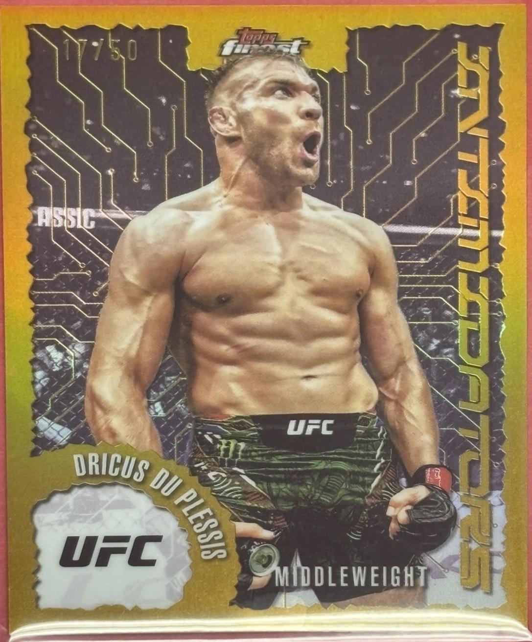 Dricus Du Plessis 2025 Topps Finest UFC Intimidators #IT-14 Gold Refractor