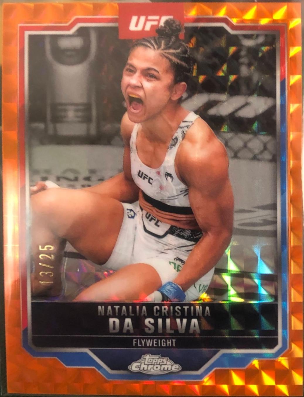 Natalia Silva 2025 Topps Chrome UFC Base #82 Orange Geometric Refractor