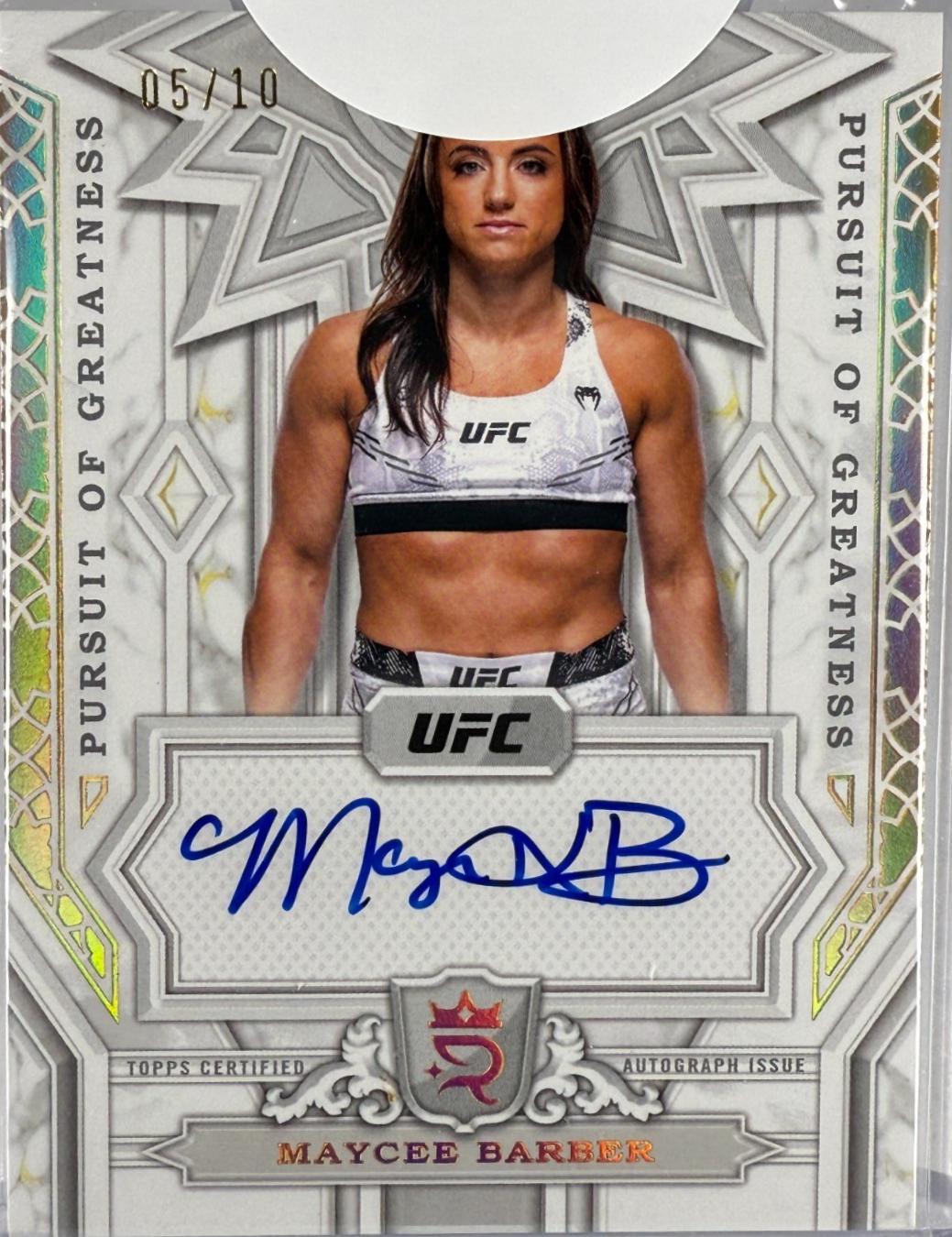 Maycee Barber 2024 Topps Royalty UFC Pursuit of Greatness Autographs #PGS-MBR Gold