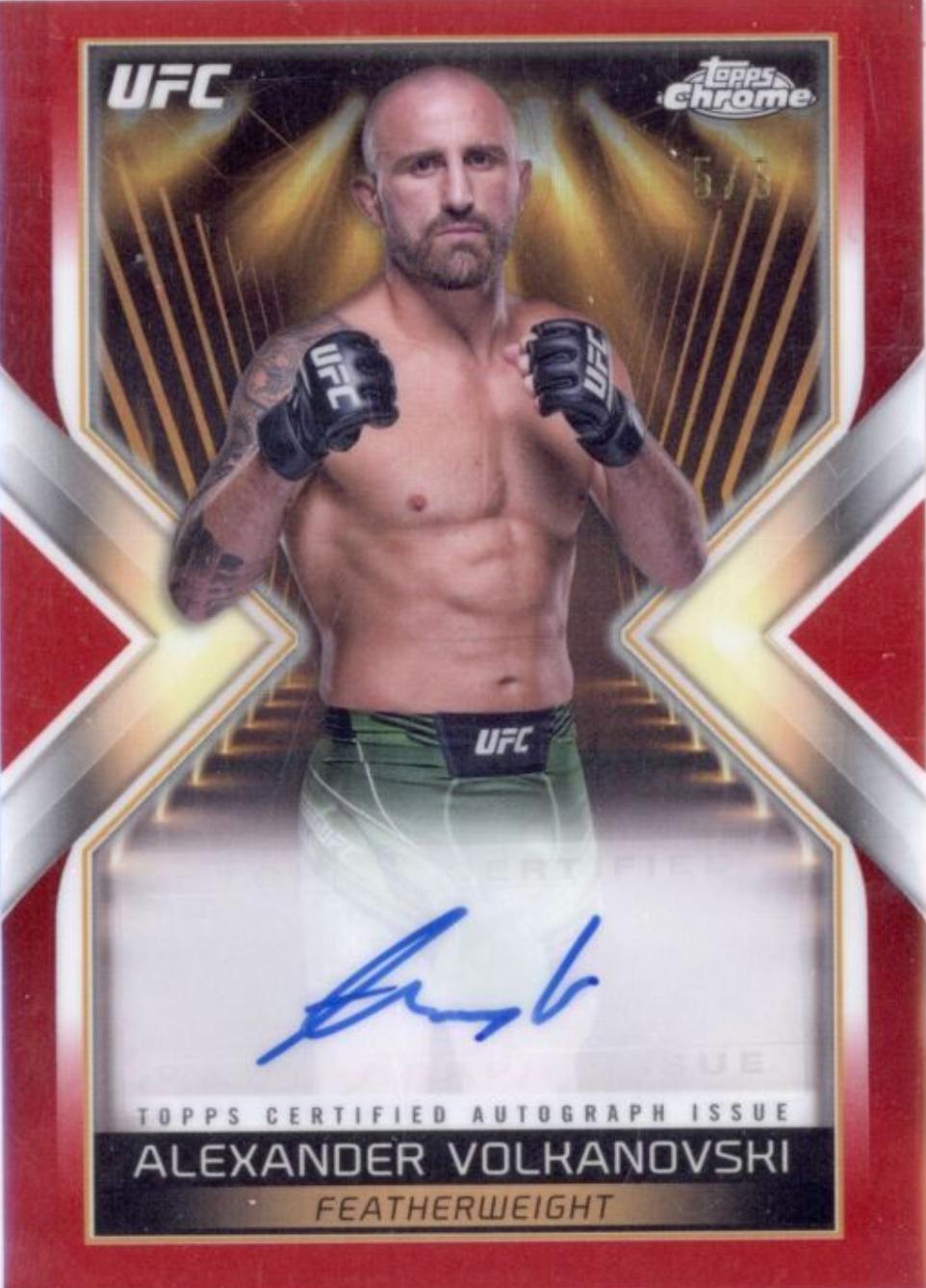 Alexander Volkanovski 2024 Topps Chrome UFC Main Event Autographs #MEA-AVO Red Refractor