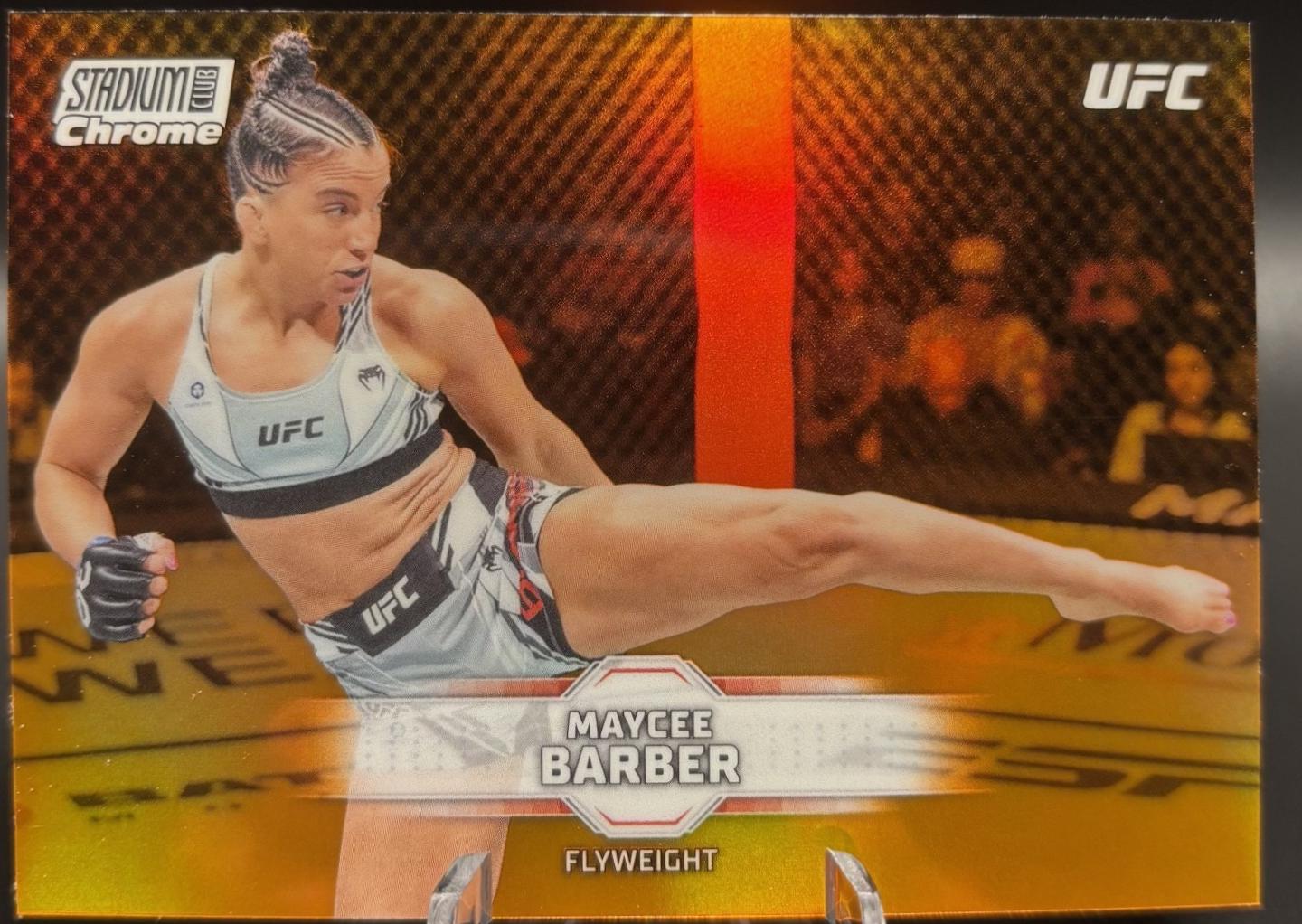 Maycee Barber 2026 Topps Stadium Club UFC Chrome Base #CB-62 Orange Refractor