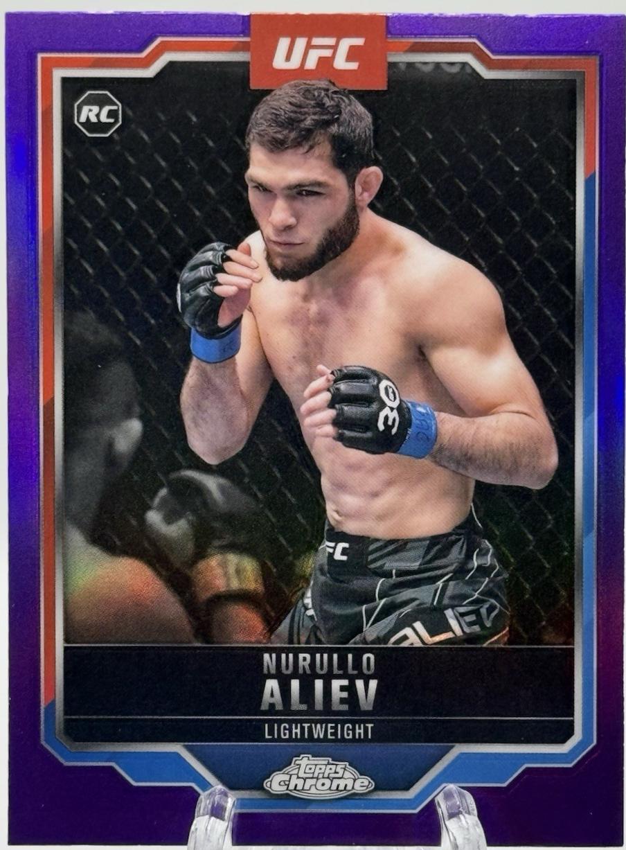 Nurullo Aliev 2025 Topps Chrome UFC Base #105 Purple Refractor
