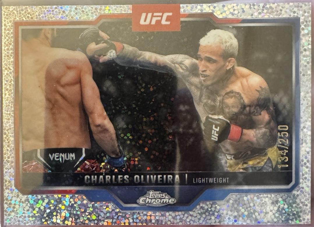 Charles Oliveira 2025 Topps Chrome UFC Base #54 Speckle Refractor