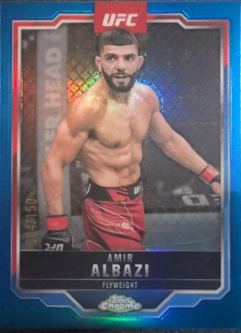Amir Albazi 2025 Topps Chrome UFC Base #175 Blue Refractor