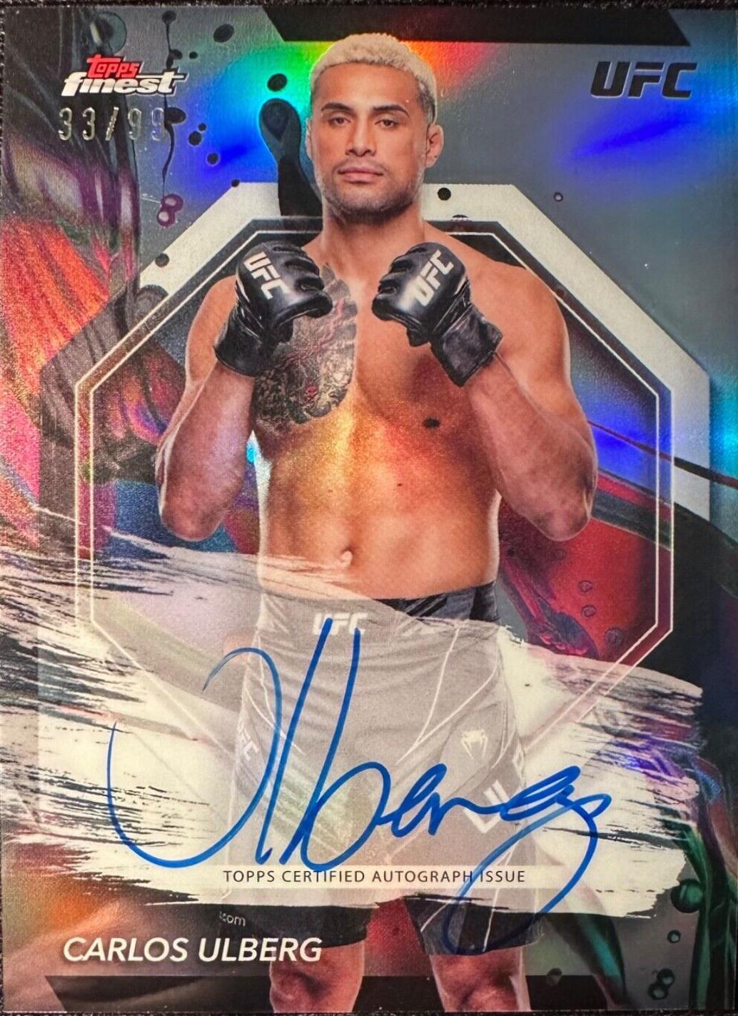 Carlos Ulberg 2024 Topps Finest UFC Finest Autographs #FA-CUG Refractor