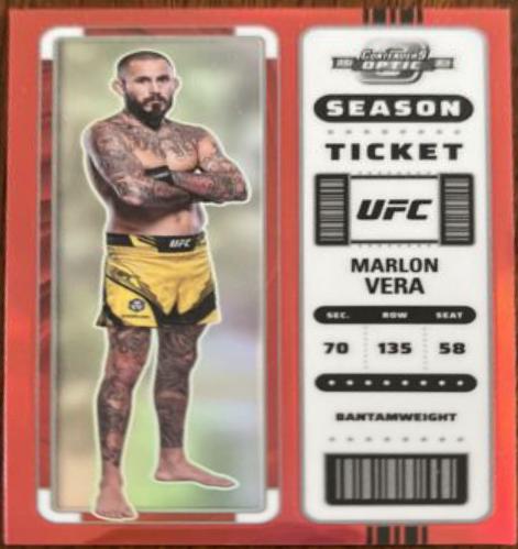 Marlon Vera 2023 Panini Chronicles UFC Base Contenders Optic Season Ticket #357 Red