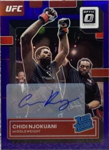 Chidi Njokuani 2023 Panini Donruss Optic UFC Base Rated Rookies Signatures #102 Purple