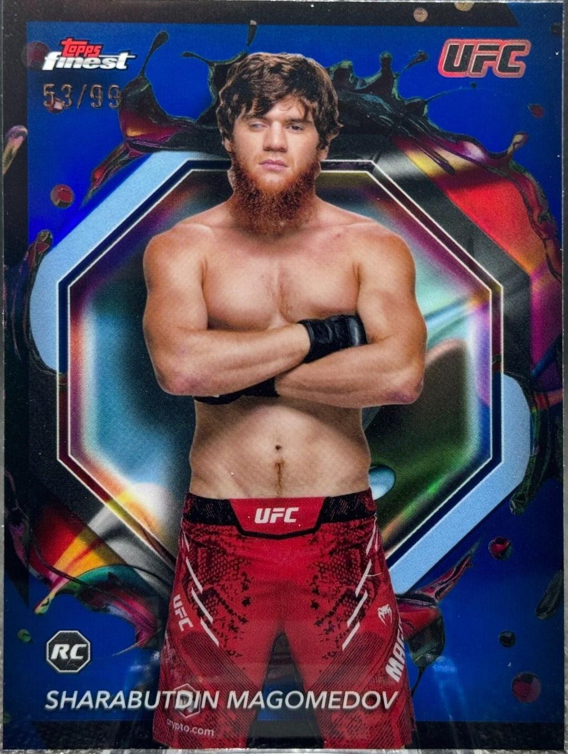 Shara Magomedov 2024 Topps Finest UFC Base Rare #218 Blue Refractor
