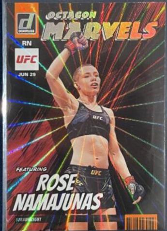 Rose Namajunas 2023 Panini Donruss UFC Octagon Marvels #10 Orange Laser