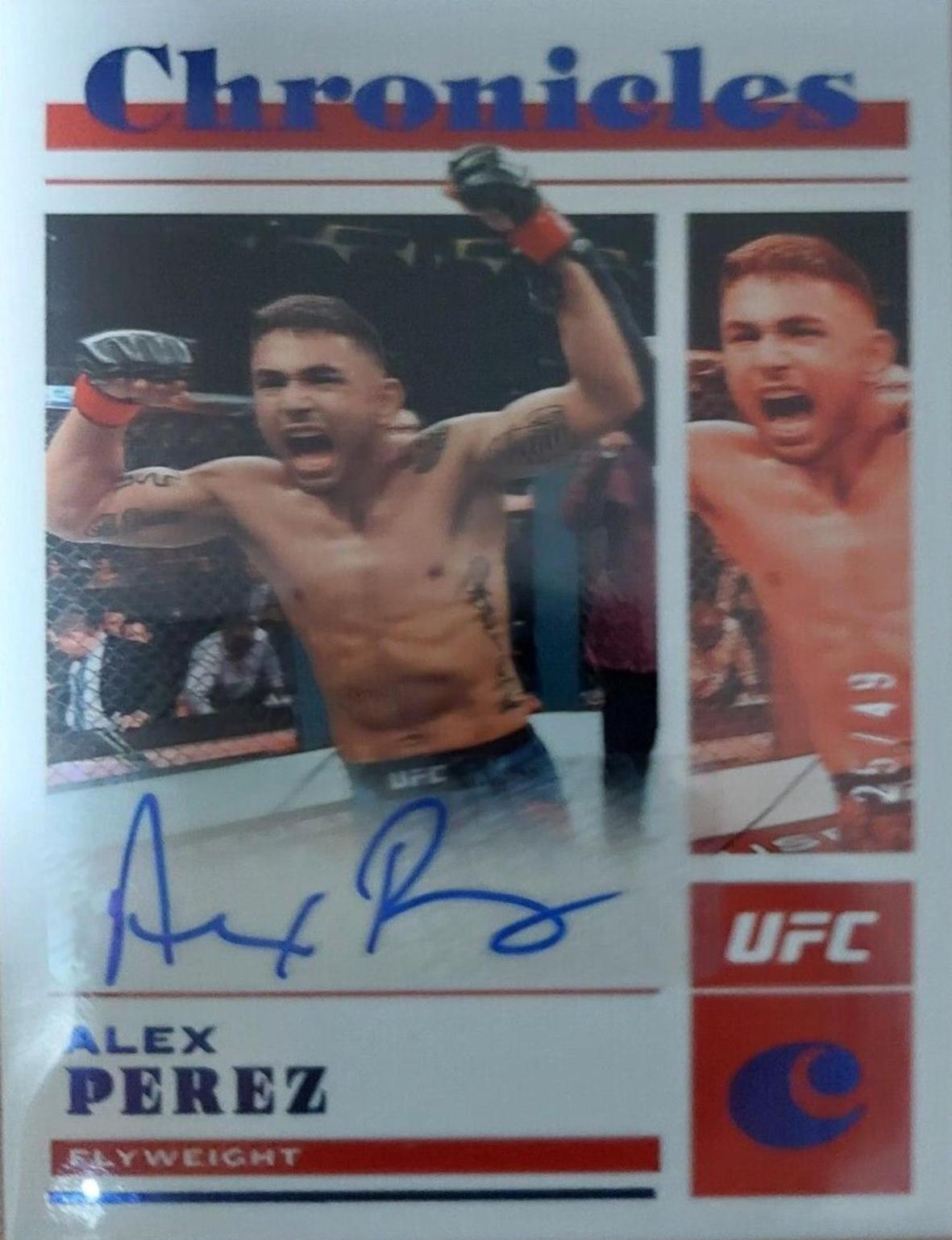 Alex Perez 2023 Panini Chronicles UFC Chronicles Signatures #18 Blue