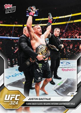 Justin Gaethje Topps Now UFC Base #1 Red Foil