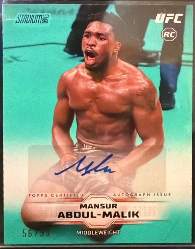 Mansur Abdul-Malik 2026 Topps Stadium Club UFC Base Autographs #BAV-MAM Turquoise