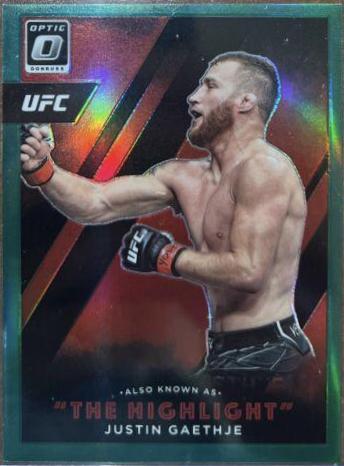 Justin Gaethje 2022 Panini Donruss Optic UFC Base #98 Green