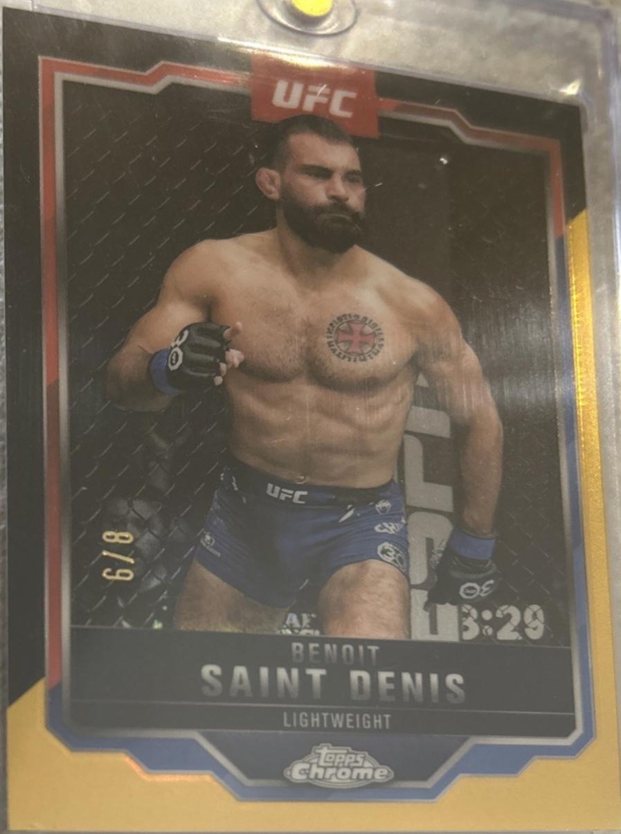 Benoit Saint Denis 2025 Topps Chrome UFC Base #162 Black & Gold Refractor