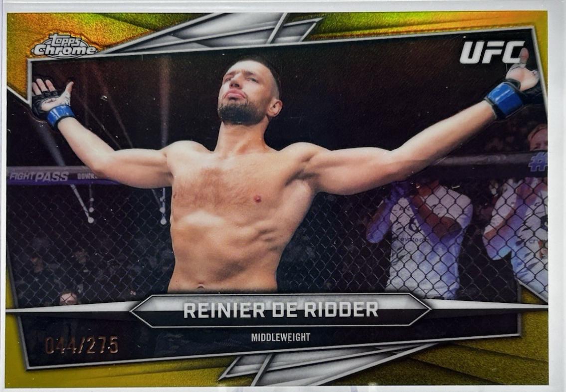 Reinier de Ridder 2026 Topps Chrome UFC Base #38 Yellow Refractor