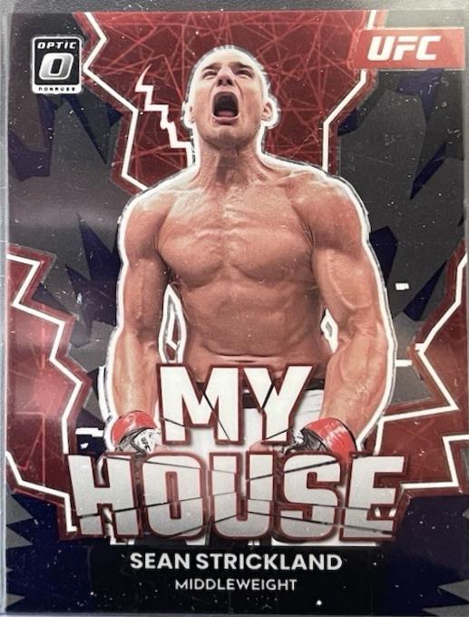 Sean Strickland 2023 Panini Donruss Optic UFC My House #5 Purple Velocity