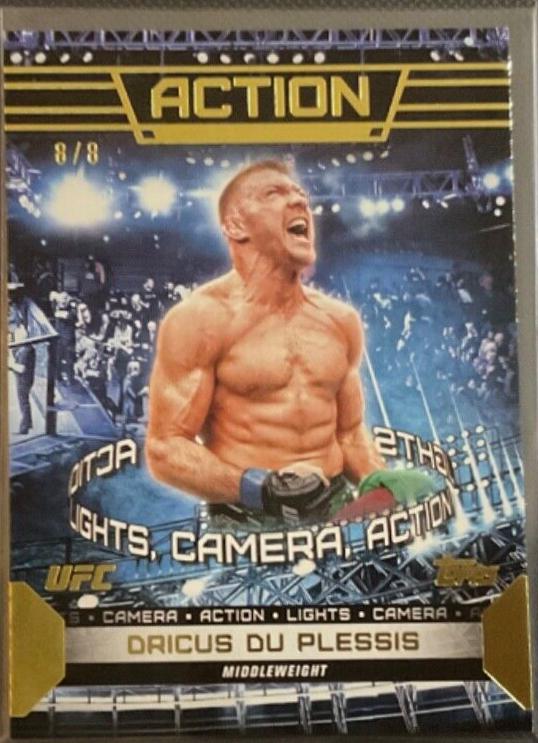 Dricus Du Plessis 2024 Topps Knockout UFC Action (Lights, Camera, Action) #ACT-4 Gold