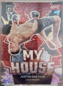 Justin Gaethje 2023 Panini Donruss Optic UFC My House #9 White Sparkle