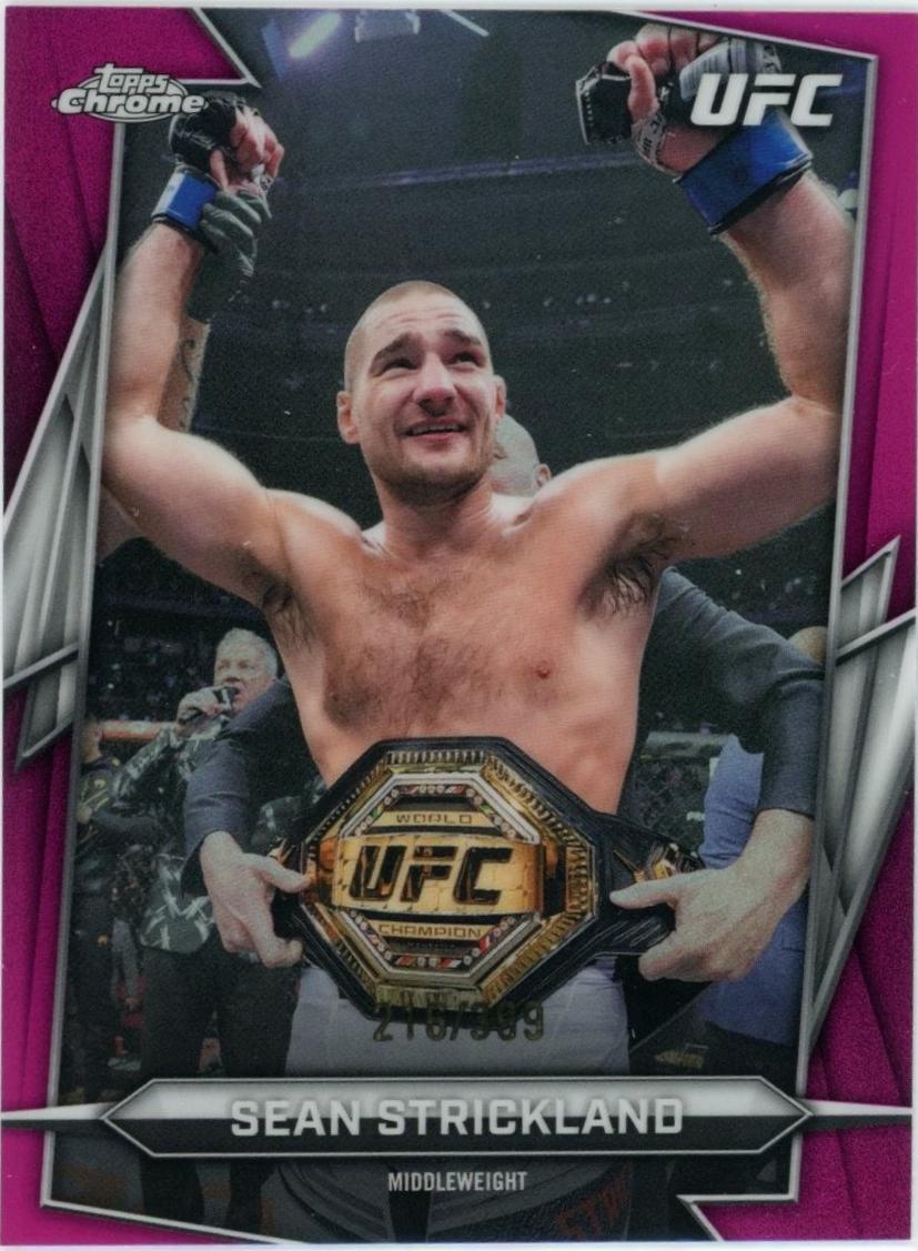 Sean Strickland 2026 Topps Chrome UFC Base #2 Magenta Refractor