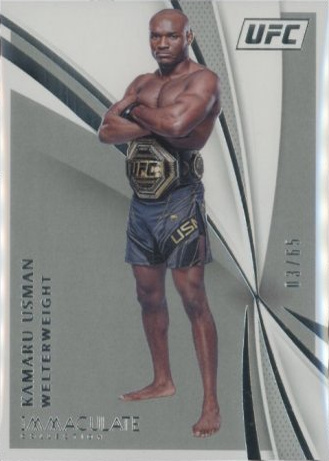 Kamaru Usman 2021 Panini Immaculate UFC Base #49 Platinum