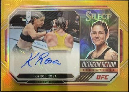 Karol Rosa 2023 Panini Select UFC Octagon Action Signatures #18 Gold