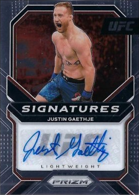 Justin Gaethje 2021 Panini Prizm UFC Signatures #SG-JGT Gold