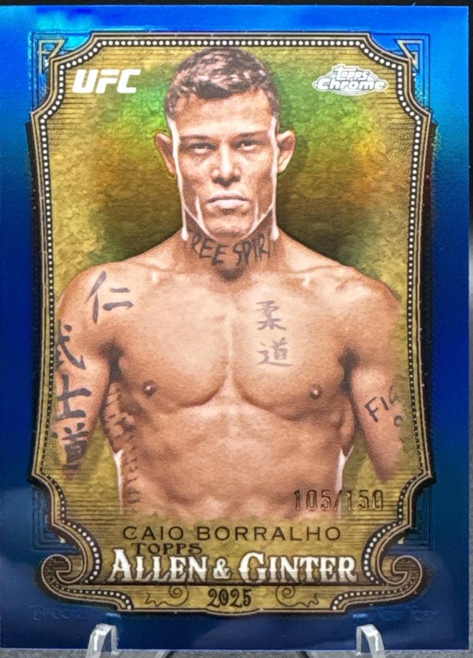 Caio Borralho 2025 Topps Chrome UFC Allen & Ginter #AAG-30 Blue Refractor