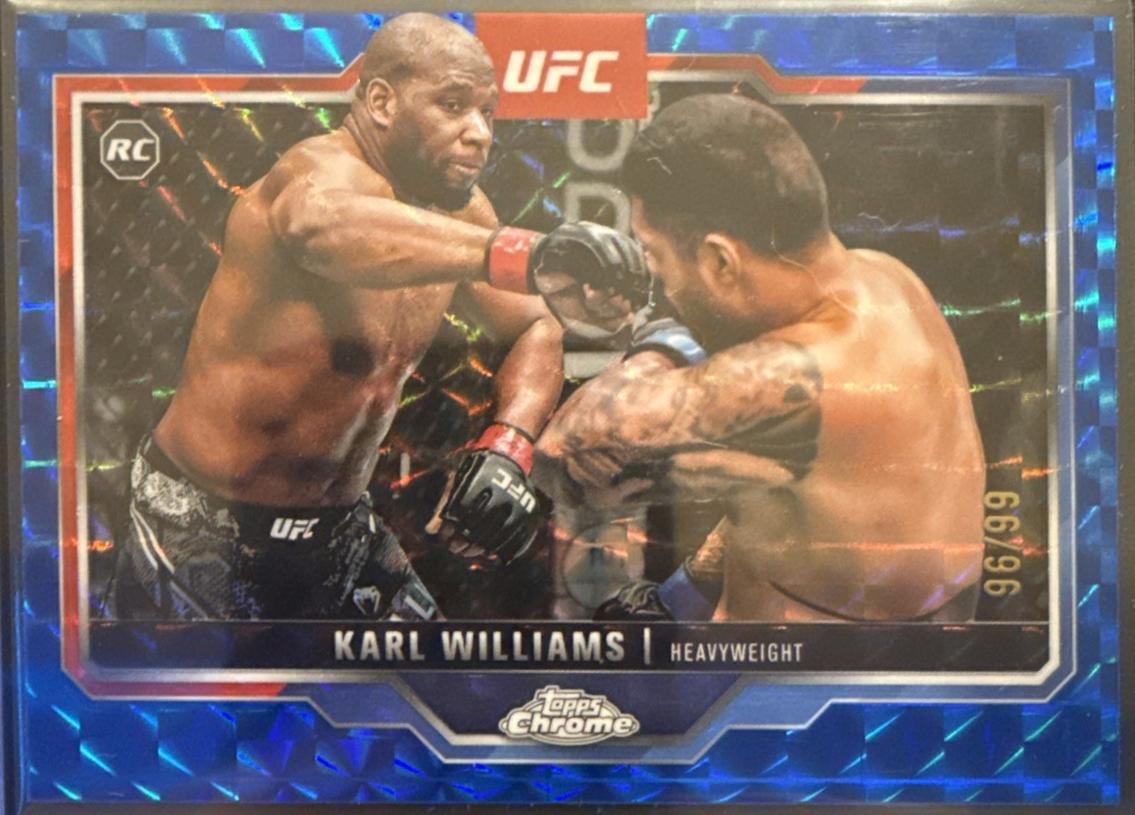 Karl Williams 2025 Topps Chrome UFC Base #30 Blue Geometric Refractor