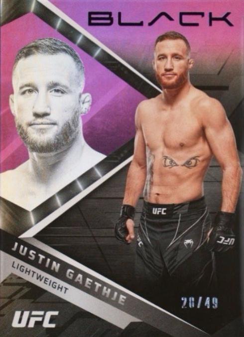 Justin Gaethje 2022 Panini Chronicles UFC Base Black #201 Purple