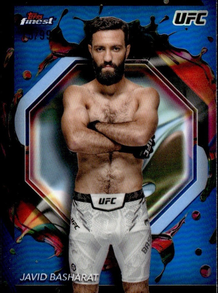 Javid Basharat 2024 Topps Finest UFC Base Rare #254 Blue Refractor