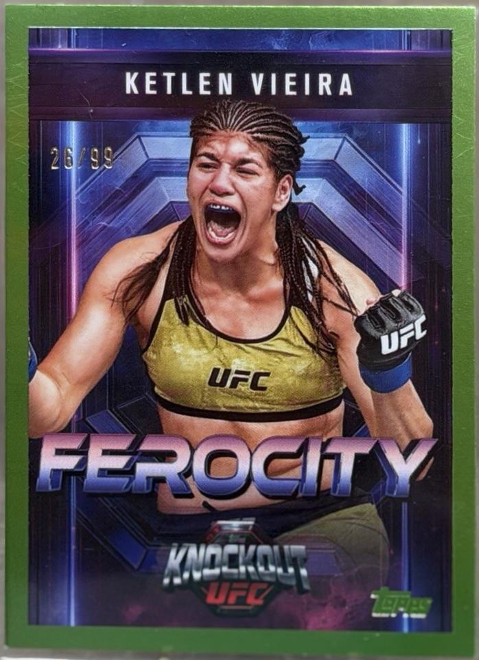 Ketlen Vieira 2025 Topps Knockout UFC Ferocity #FE-2 Lime Green