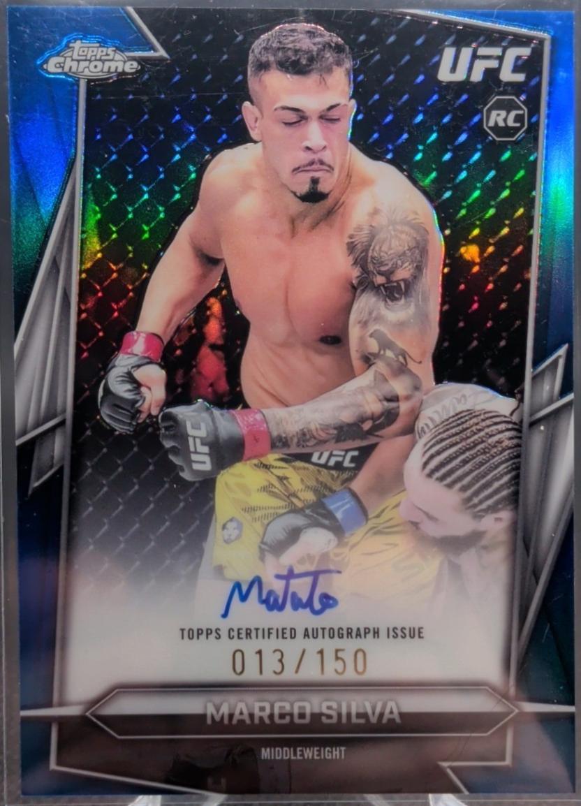 Marco Silva 2026 Topps Chrome UFC Base Autographs #BAV-MT Orange Geometric Refractor