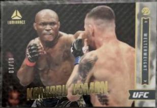Kamaru Usman 2022 Panini Chronicles UFC Base Luminance #155 Gold